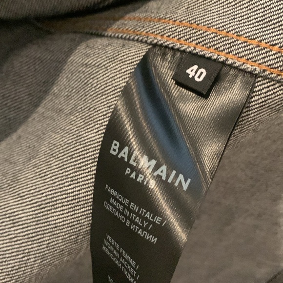 Balmain black denim jacket 40 - Picture 4 of 5